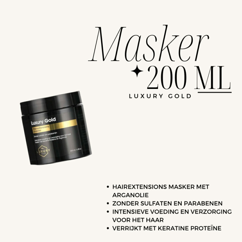 Luxury Gold HAIREXTENSIONS MASKER MET ARGANOLIE